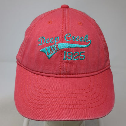 Jacobson Hat Red Baseball Cap OSFM Deep Creek Lake 1925 Embroidered Strapback