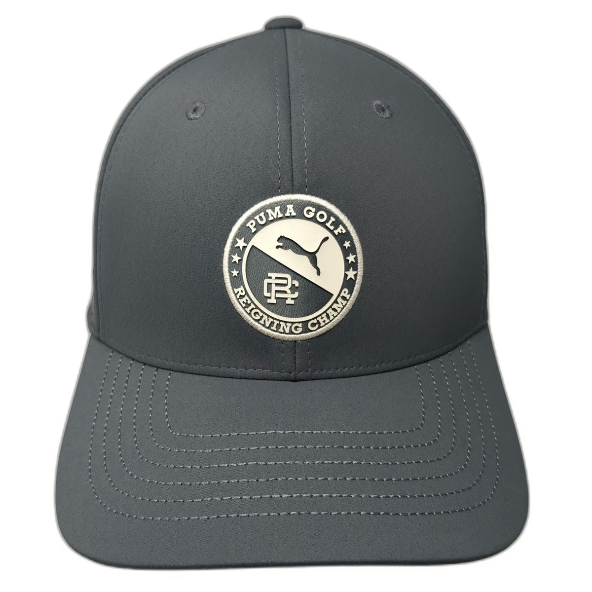 Puma Golf Reigning Champ Hat Gray One Size Snapback Patch Logo 110 Flexfit