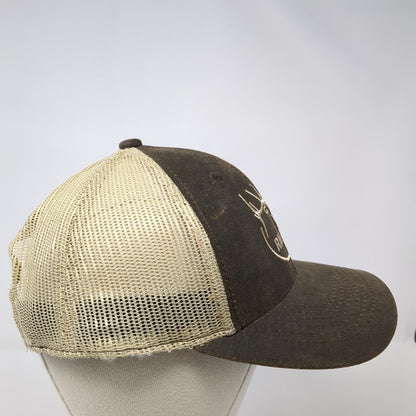 RMEF Volunteer Snapback Trucker Hat Brown One Size Adjustable Mesh Back