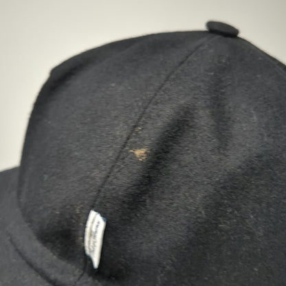 Conte of Florence 5 Panel Black OS Italy Cotton Fleur De Lis Logo Hat Slide