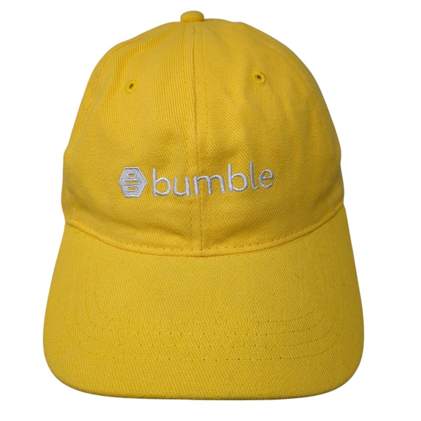 Bumble Slideback Hat Yellow OSFA Adjustable Embroidered Solid 6 Panel