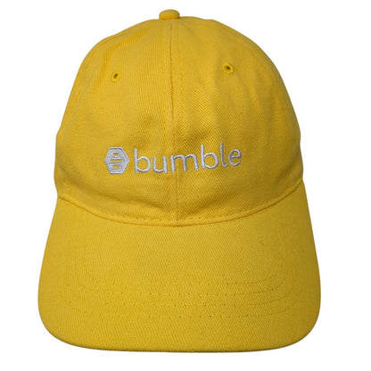 Bumble Slideback Hat Yellow OSFA Adjustable Embroidered Solid 6 Panel