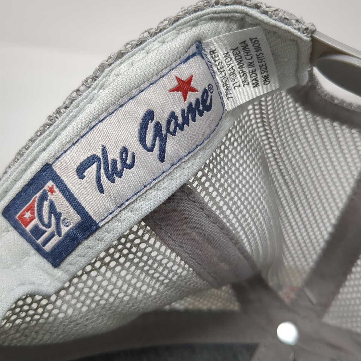 The Game Trucker Hat Gray One Size Blue Ground Northwest LLC Mesh Snapback Brim