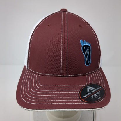 I Go Where You Go Fitted Trucker Hat Red 7 3/8-8 Mesh Back Colorblock
