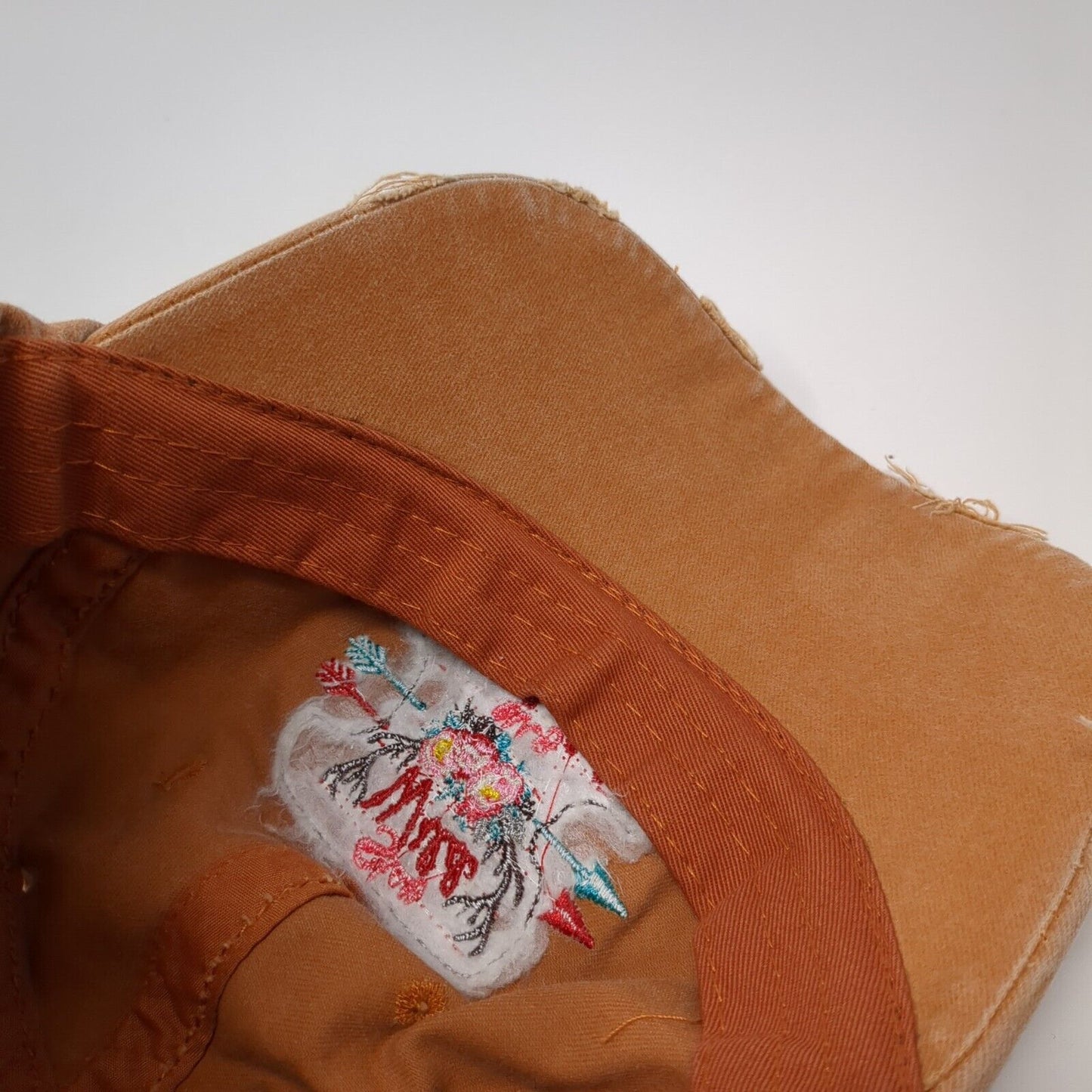 Stay Wild My Child Strapback Hat Brown OS Adjustable Distressed 4350 District