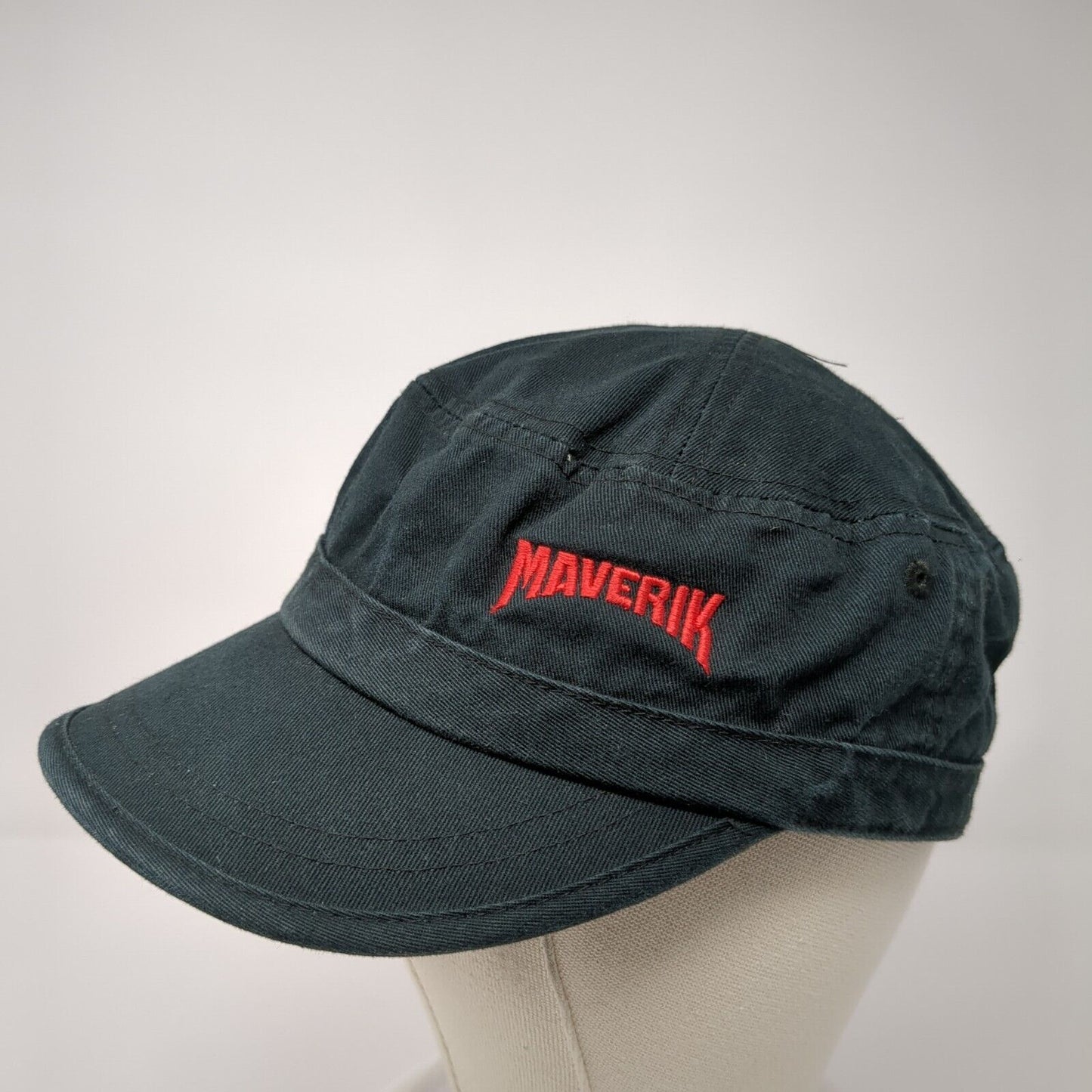 Maverik Strapback Cadet Army Hat Black One Size Embroidered Solid HG