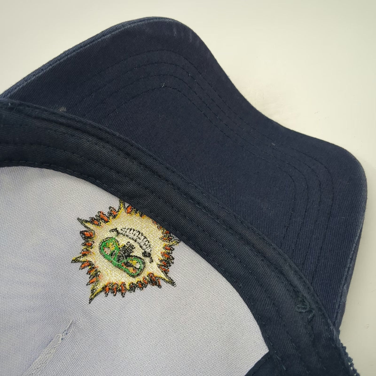 Colortone Trucker Hat Blue One Size Tie Dye Sun Graphic Snapback Mesh Back Hat