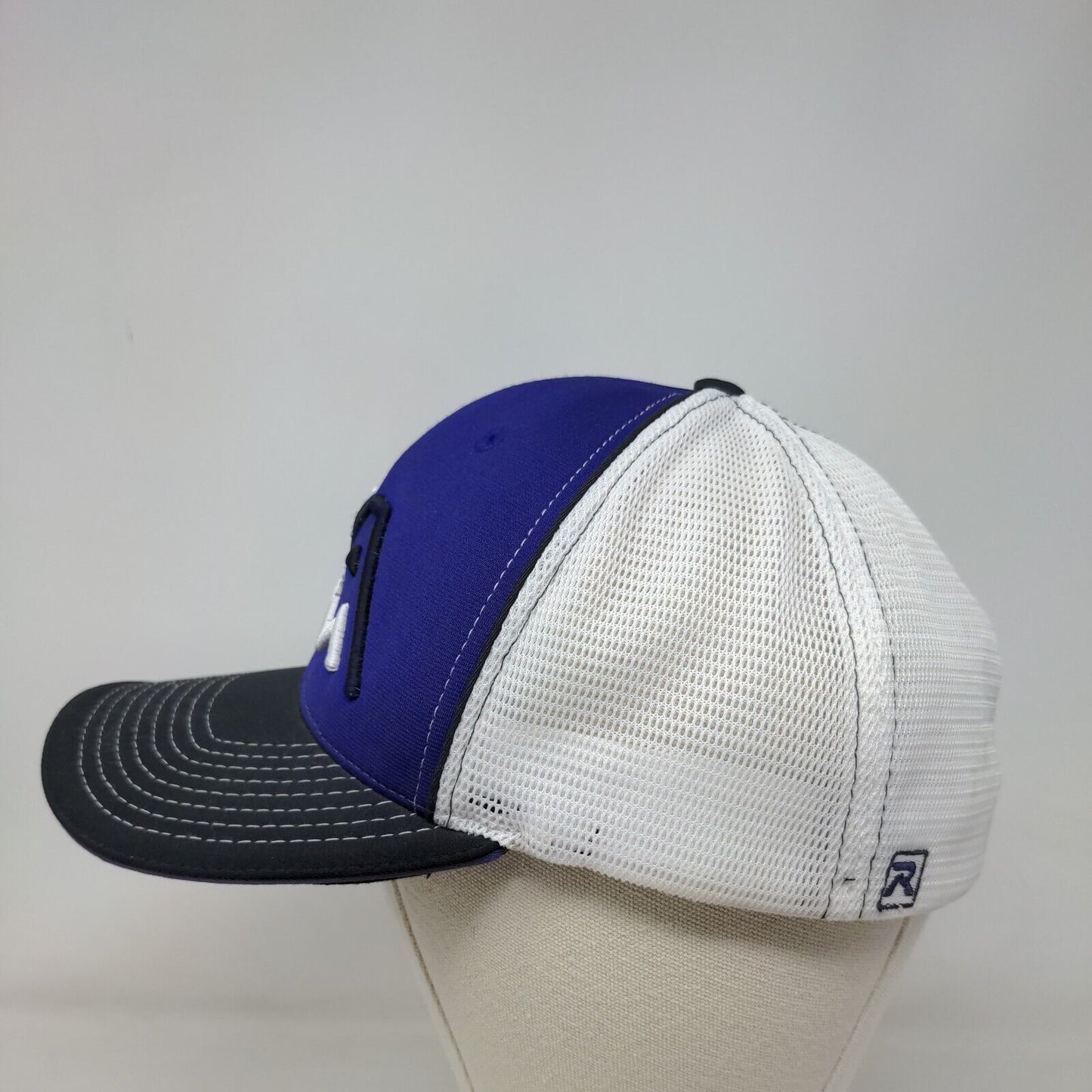 EA Fitted Trucker Hat Multi L/XL Embroidered Mesh Back Colorblock Flex Fit