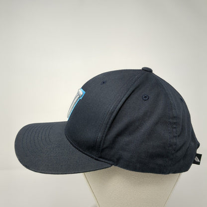 Letter V Strapback Hat Blue One Size Adjustable Solid Pacific Headwear