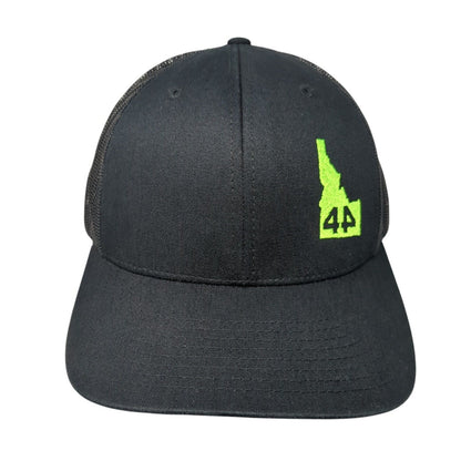 Idaho Snapback Trucker Hat Black One Size Adjustable Mesh Back Richardson