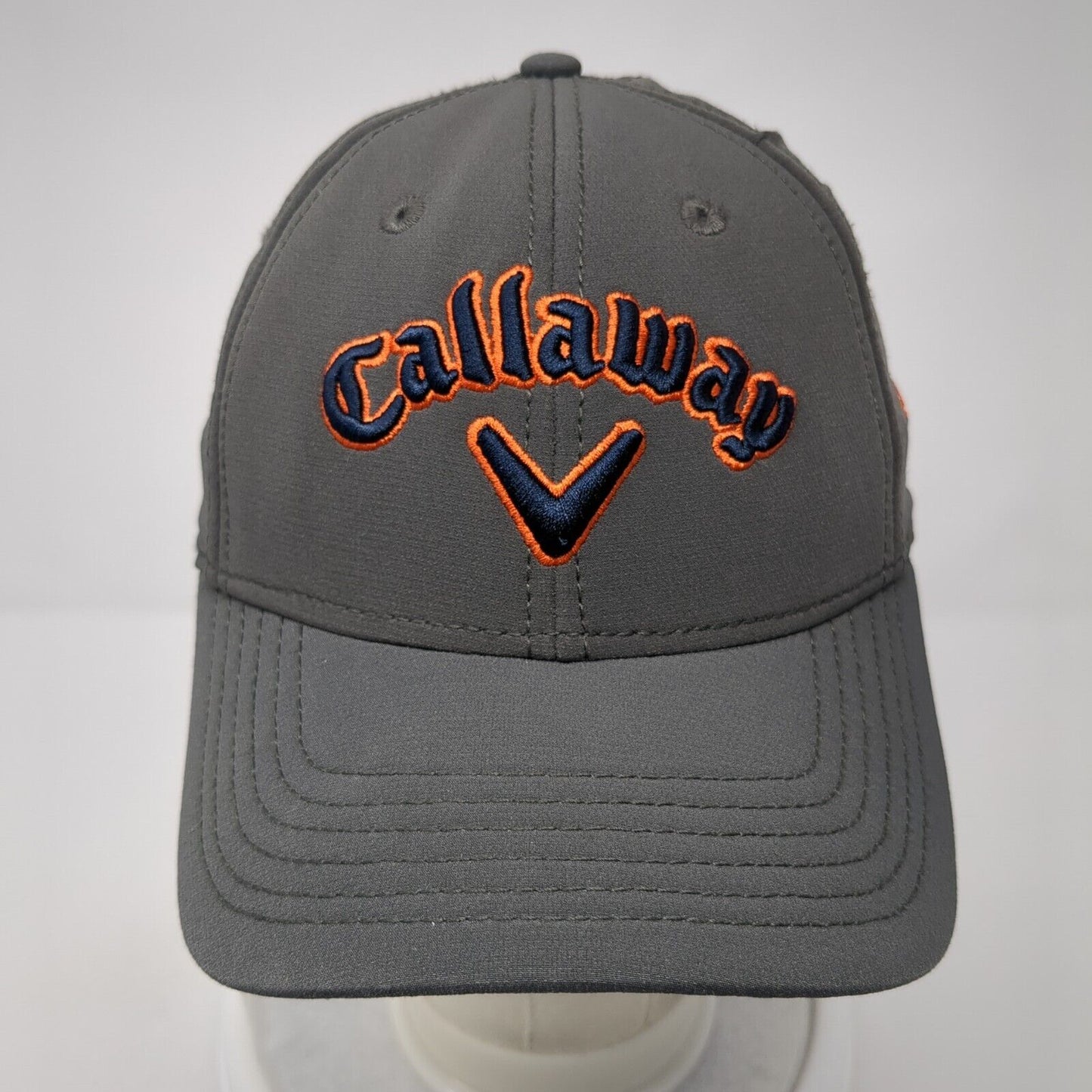 Callaway The Revere GC Fitted Hat Gray S/M A-Flex Embroidered Vented Holes