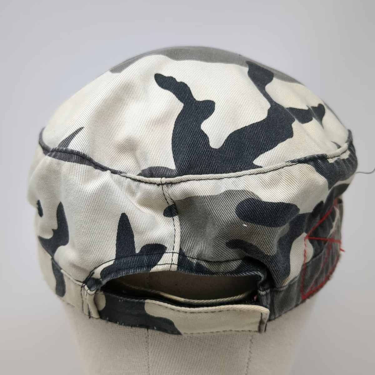 Dorfman Pacific Army Cap White Gray Black Camo One Size Distressed Strapback Hat