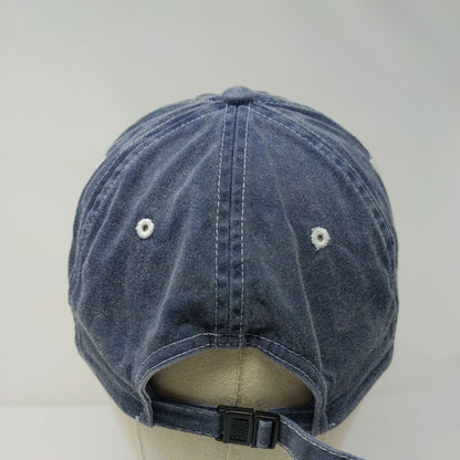 MAUI Slideback Hat Blue OSFA Adjustable Embroidered Vented Holes 6 Panel Cotton