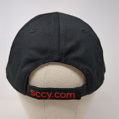 SCCY Strapback Hat Black One Size Adjustable Embroidered Patriotic Cotton