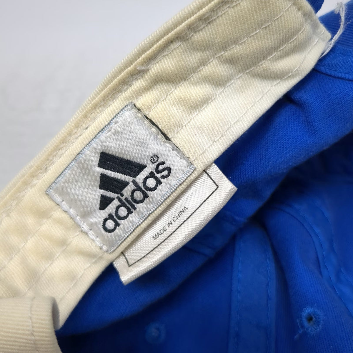 Adidas Baseball Cap Blue White One Size Embroidered Logo Cotton Slideback Hat