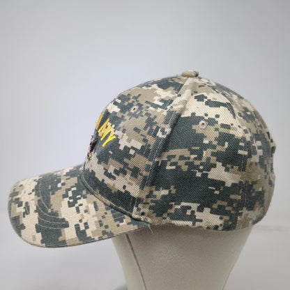 U.S. Navy Baseball Cap Gray One Size Digital Camo Strapback Polyester Hat Logo