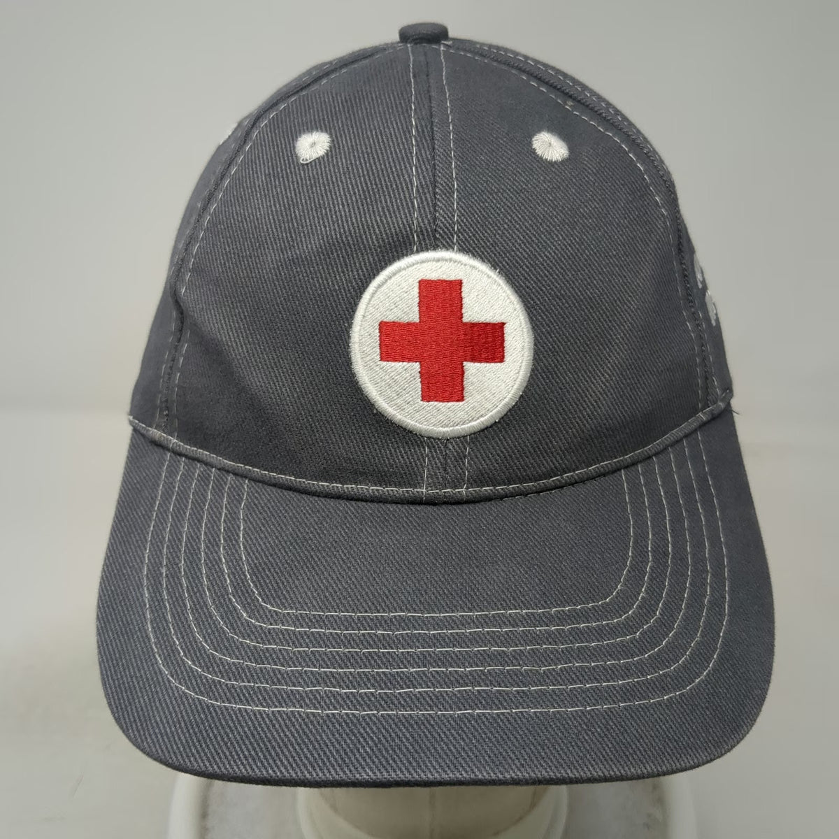 American Red Cross Baseball Cap Gray One Size Embroidered Logo Adjustable hat