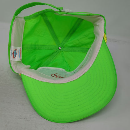 Nissin Cap Trucker Green Nylon Rope Heartbeat of America Chevy Logo Hat Vintage
