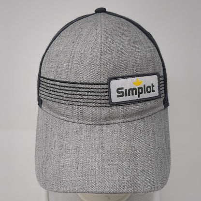 Simplot Patch Strapback Hat Gray One Size Adjustable Colorblock 6 Panel