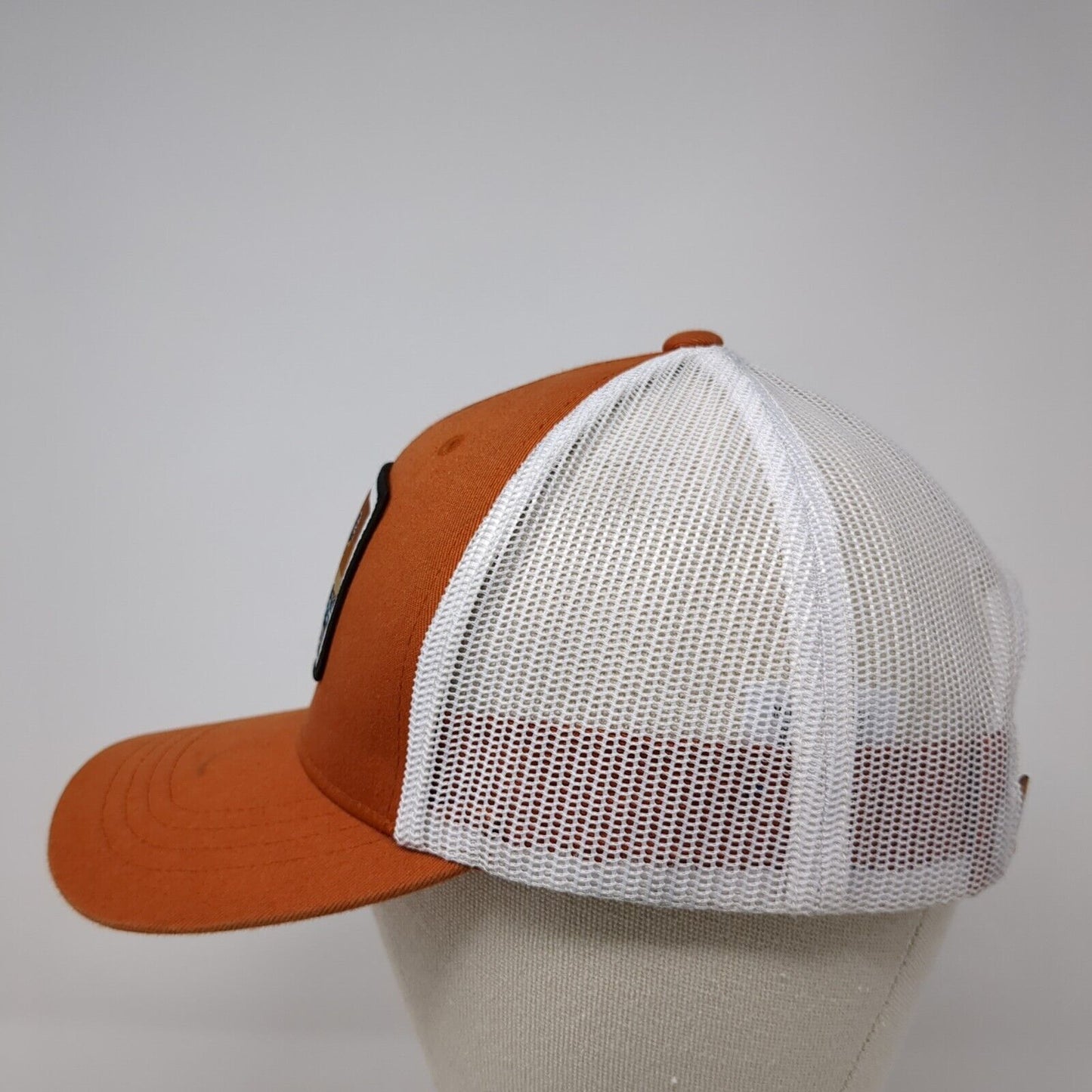 Cinch Brand Snapback Mesh Back Trucker Hat Orange One Size Adjustable