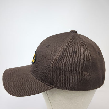 Primitive Snapback Hat Brown One Size Yellow Oval Embroidered Patch Structured
