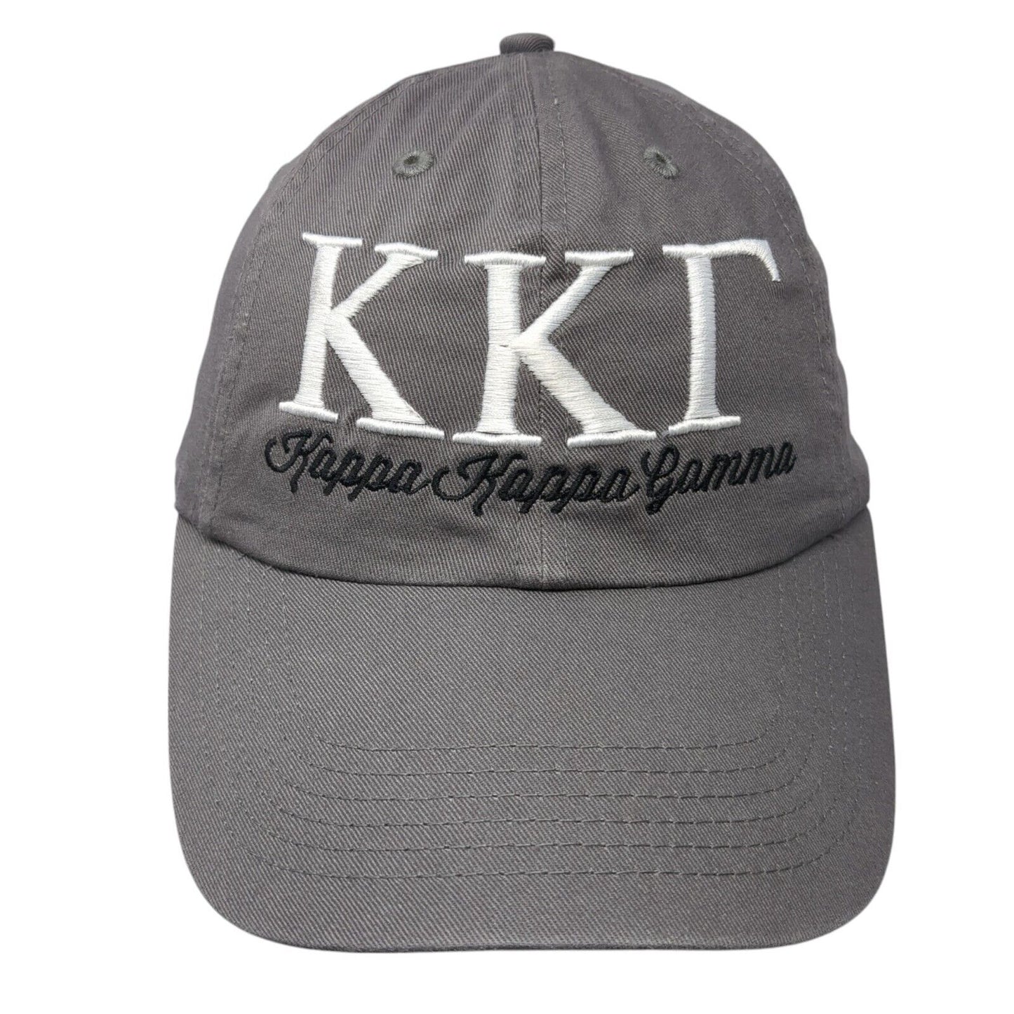 KKT Kappa Kappa Gamma Baseball Cap Gray One Size Adjustable Embroidered 6 Panel