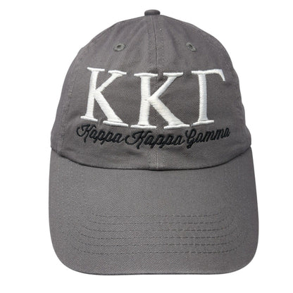 KKT Kappa Kappa Gamma Baseball Cap Gray One Size Adjustable Embroidered 6 Panel