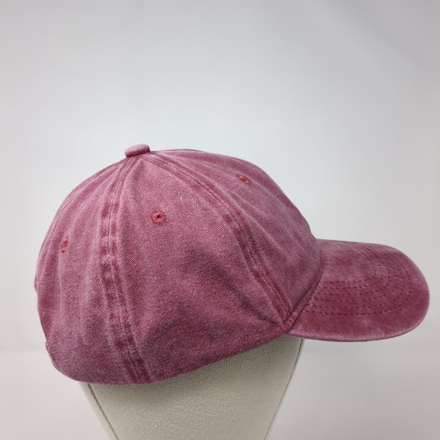 Smiley Face Slideback Hat Red One Size Adjustable Embroidered Outdoor