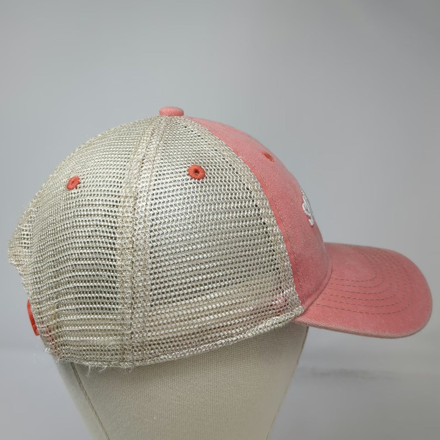 DK Embroidery Trucker Hat Pink Beige Orange One Size South Beach Miami Florida
