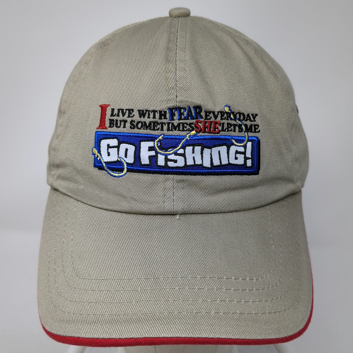 Paramount Outdoors Baseball Cap Beige One Size Fishing Graphic Slideback Hat
