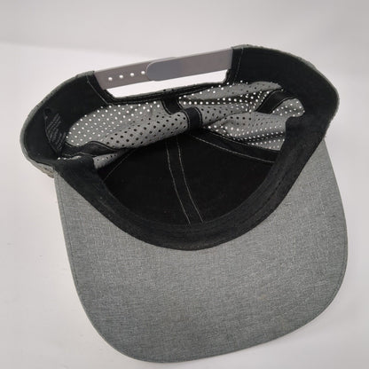 Russell Snapback Hat Gray One Size Adjustable Perforated 6 Panel Solid