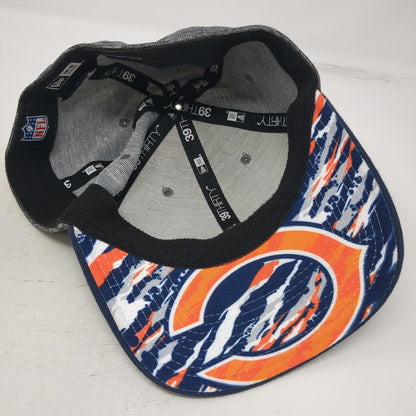 Chicago Bears NFL New Era Cap Gray Blue Orange XL 39THIRTY Graphic Underbrim Hat