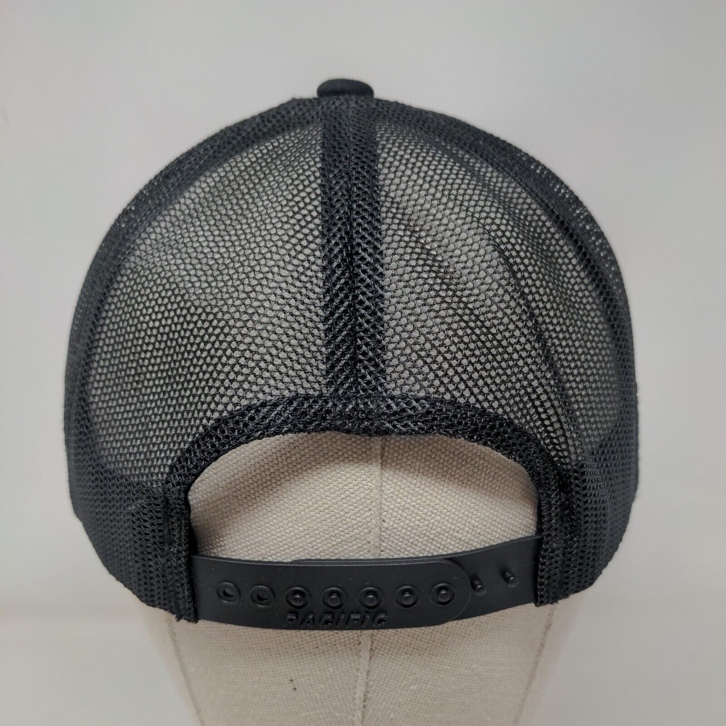 Pacific Headwear Snapback Trucker Hat Black One Size Mesh Back Blank Rope