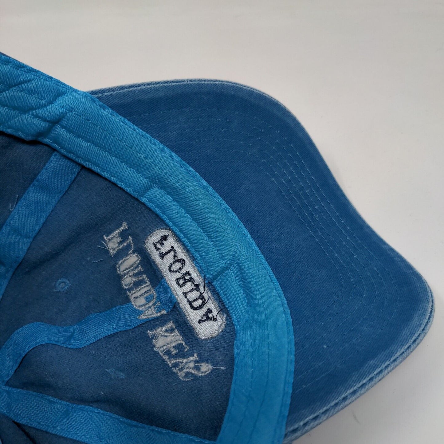 Florida Keys USA Slideback Hat Blue One Size Embroidered Sunkiss Kap