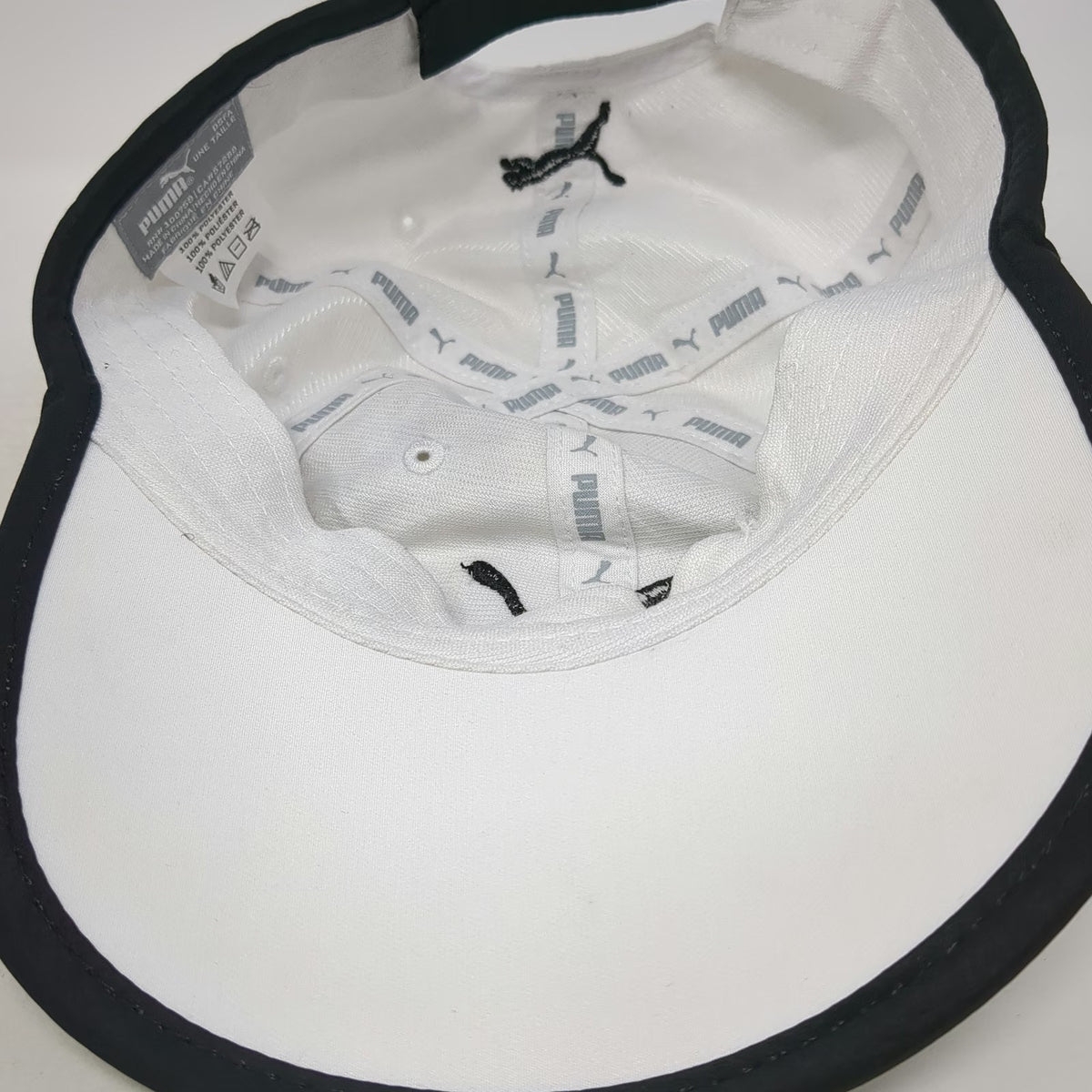 Puma Baseball Cap White OSFM Performance Embroidered Logo Strapback Hat Running
