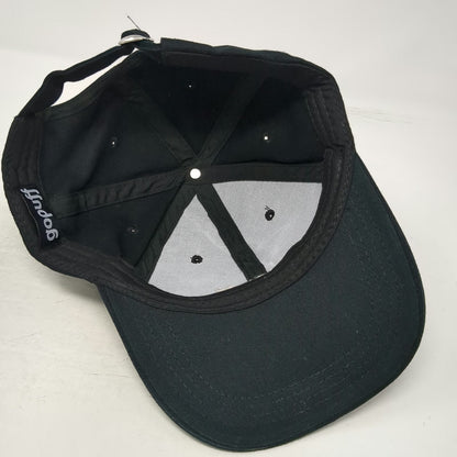 Gopuff Baseball Cap Black White One Size Slideback Embroidered Logo 6 Panel Hat