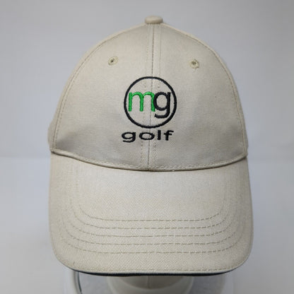 MG Golf Slideback Hat Tan One Size Adjustable Embroidered 6 Panel