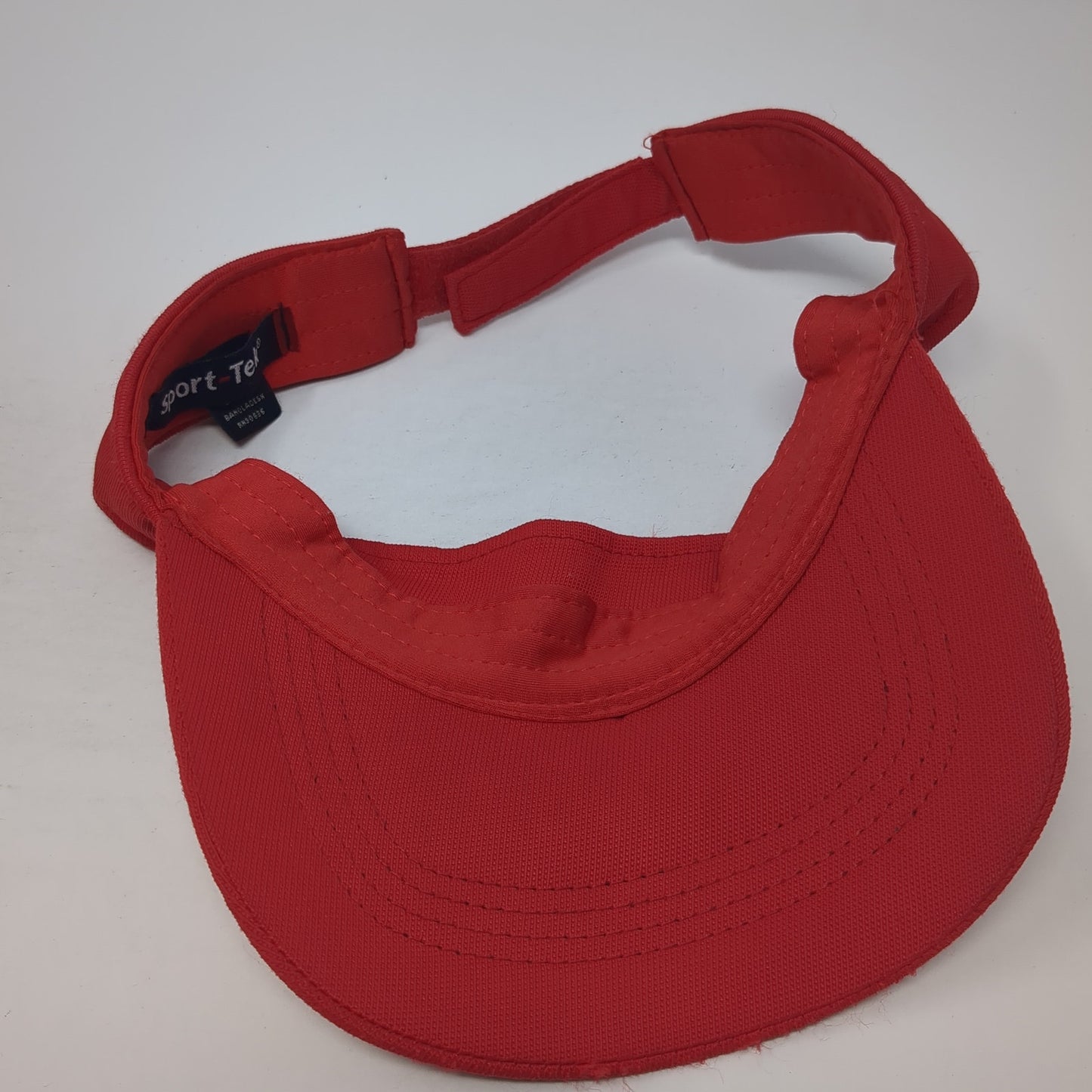 Sport-Tek Strapback Visor Hat Red One Size Adjustable Solid Blank