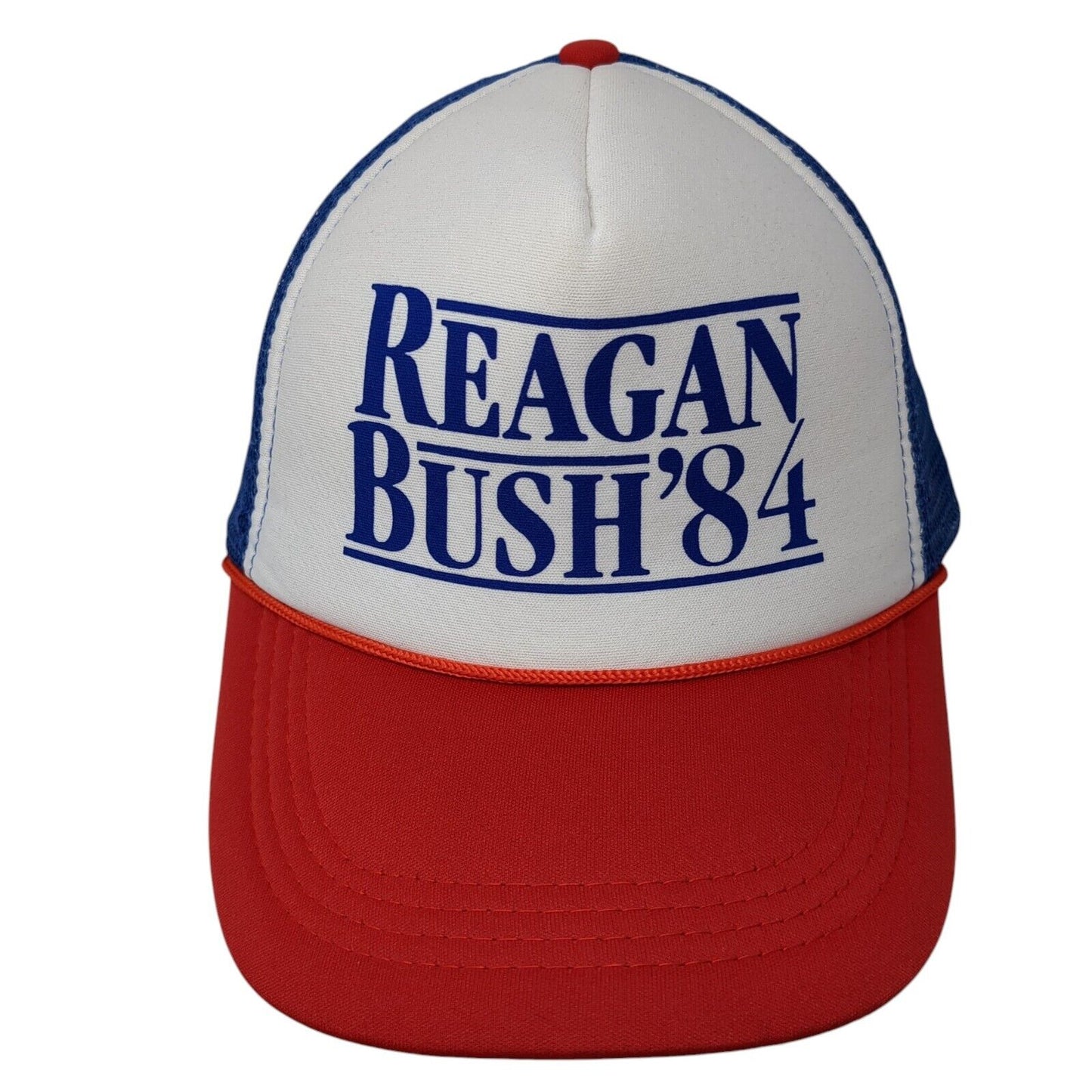 Reagan Bush '84 Snapback Trucker Hat Multicolor OS Adjustable Mesh Back Rope