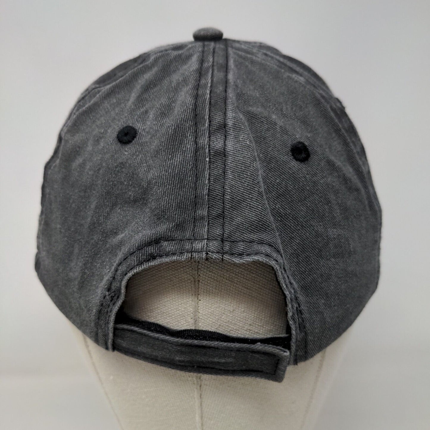 Unbranded Strapback Hat Gray OSFM Adjustable Vented Holes 6 Panel Blank