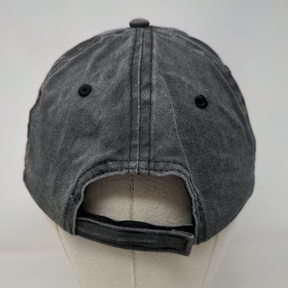 Unbranded Strapback Hat Gray OSFM Adjustable Vented Holes 6 Panel Blank