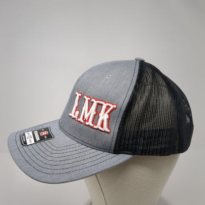 LMK Snapback Trucker Hat Gray OS Adjustable Embroidered Mesh Back Richardson