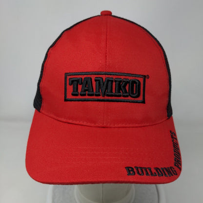 Tamko Building Products Strapback Mesh Back Trucker Hat Red OSFA Colorblock