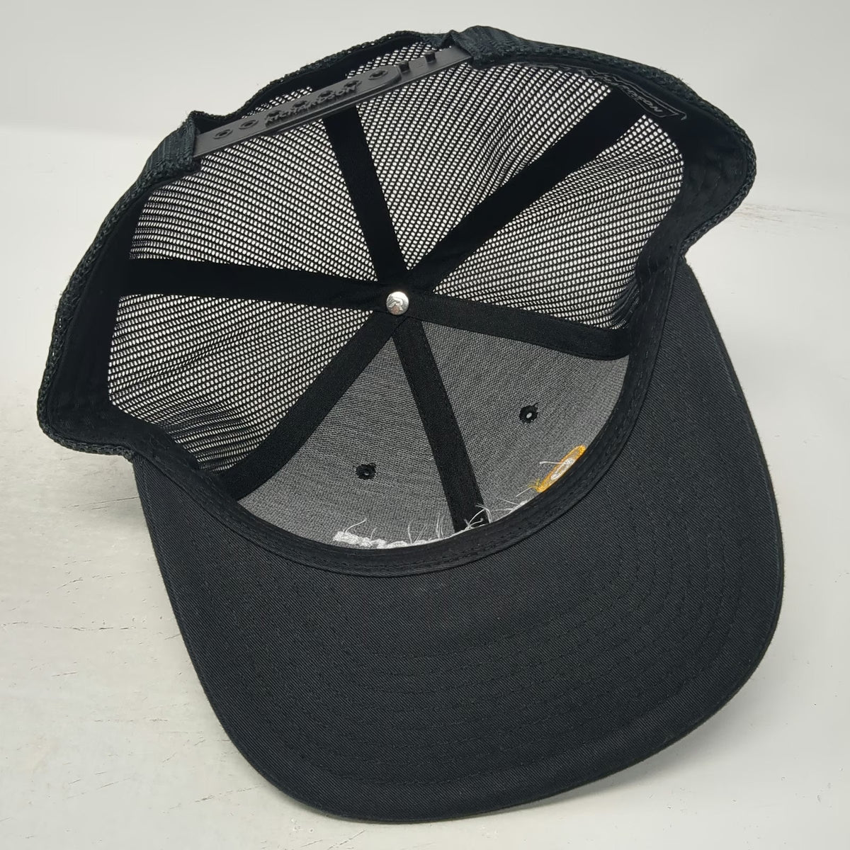 Richardson Trucker Hat Black One Size Pallmann Mesh Back Snapback Yellow White