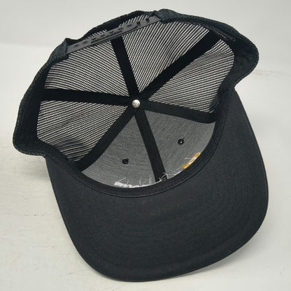 Richardson Trucker Hat Black One Size Pallmann Mesh Back Snapback Yellow White