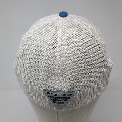 Columbia PFG Fitted Trucker Hat Blue Medium Mesh Back Stretch USA Flag