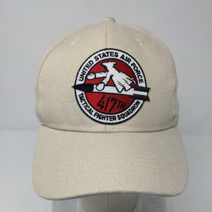 United States Air Force Tactical Fighter Squadron Strapback Hat Tan OSFA 6 Panel
