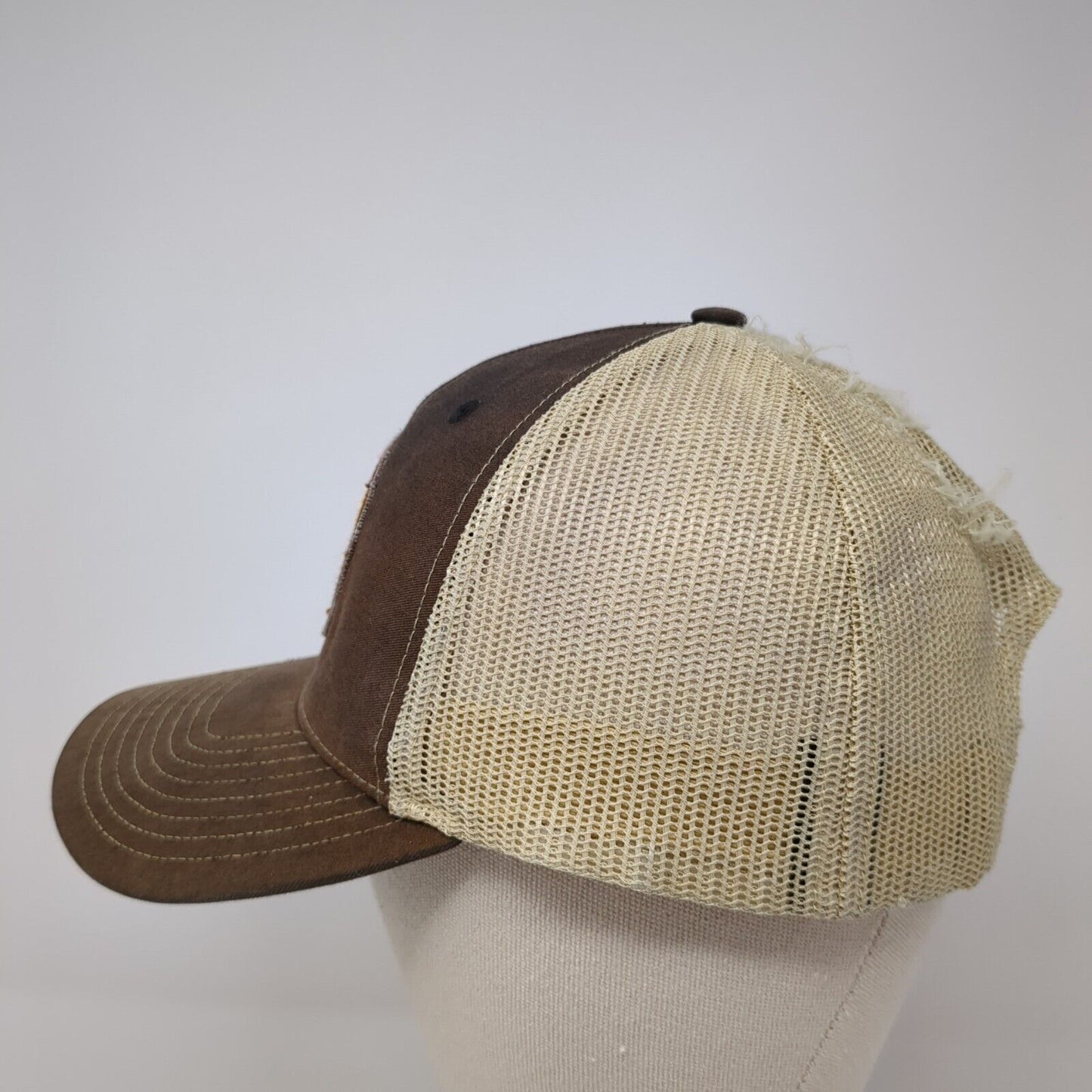 Rodeo Ranch Snapback Trucker Hat Brown One Size Adjustable Mesh Back Richardson