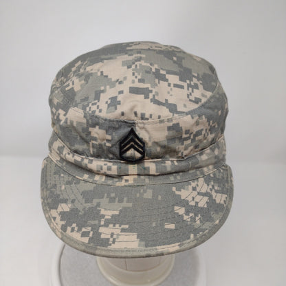 US Army Combat Uniform Digital Camo Patrol Cap Size 7 1/2 Green Tan Uniform