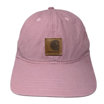 Carhartt Strapback Hat Pink One Size Adjustable Embroidered Logo 6 Panel